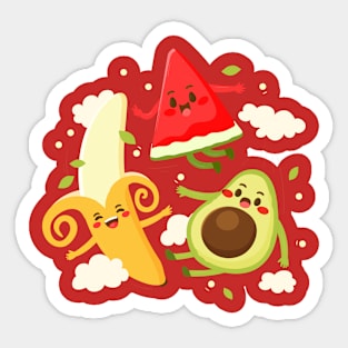 Watermelon banana Avocado Funny Sticker